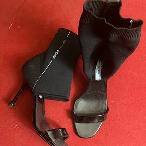 Prada socks high heels pumps black